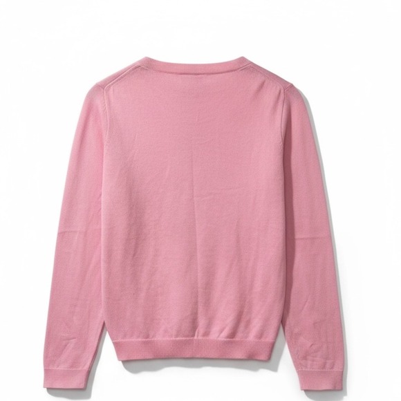 J. Crew Teddie Soft Pink and Red Hearts Crew Neck Sweater. Size L - Picture 6 of 10